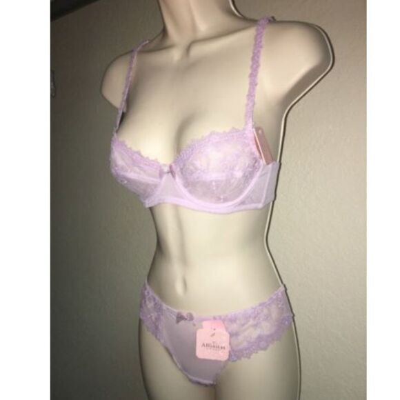 Affinitas 2pc Set Bra Panty Lavender Mist NWT - Picture 2 of 6